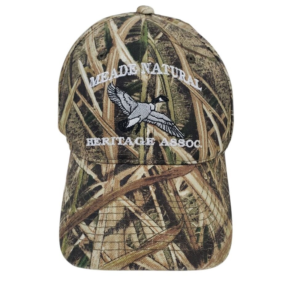 Meade Natural Heritage Assoc Camo Mossy Oak Hat Embroidered Duck Design Adjustab